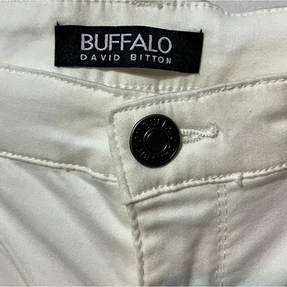 CHIC Buffalo David Bitton White Mid Rise Stretch Skinny Ankle Grazer Jeans 12 - Picture 6 of 6